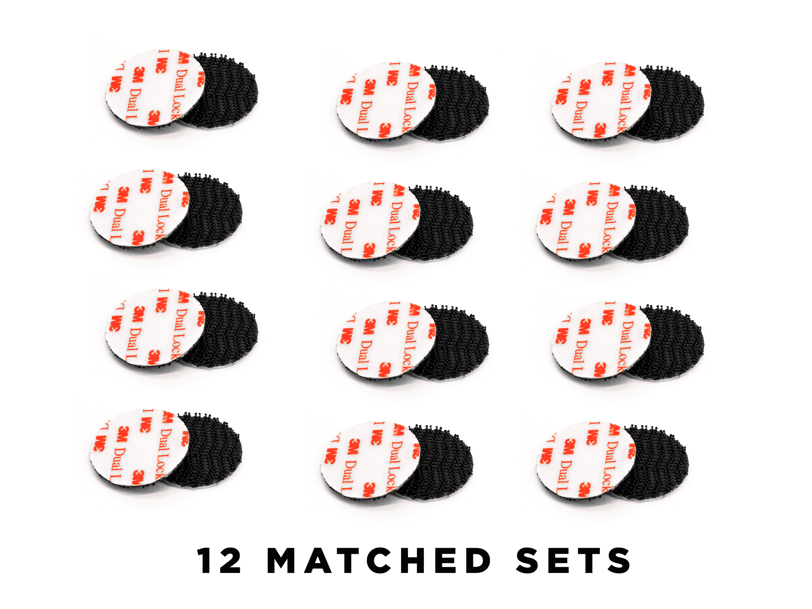 HOOK LOOP LOVE by Pedaltrain - 3M™ Dual Lock™ Coins Black - 24 PACK (1